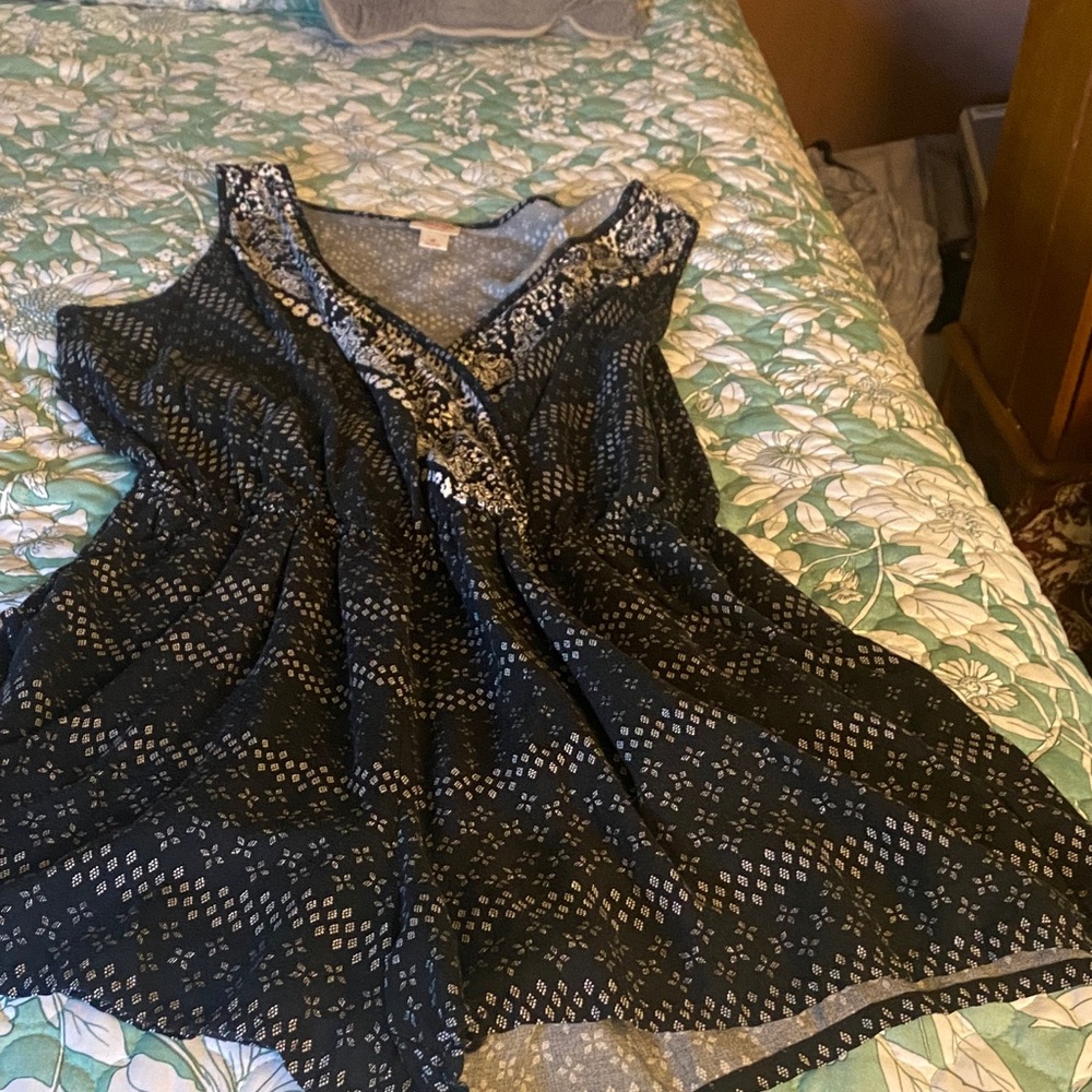 Mossimo Supply Co. Black and White Patterned Romper